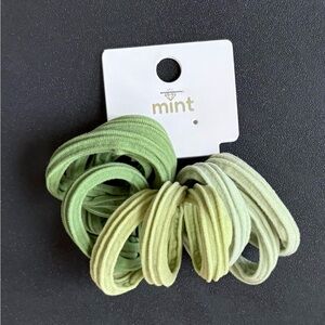 10 Assorted Green Hair Ties Set
